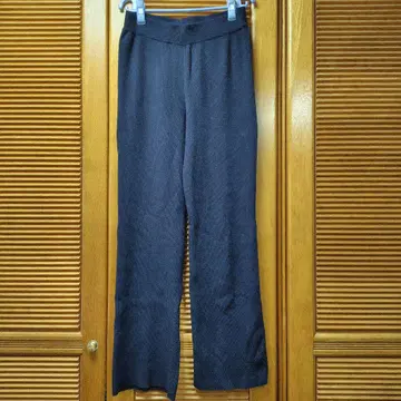 DEUXIEME CLASSE 두지엠 클라세 리브 니트 팬츠 네이비 36