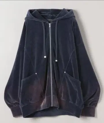 JEANASIS/페이드 블리치 벨로아 ZIP 후드티