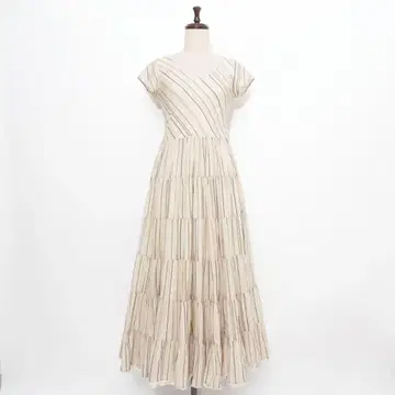 MARIHA 보더 티어드 원피스 베이지 사이즈 36*LD231