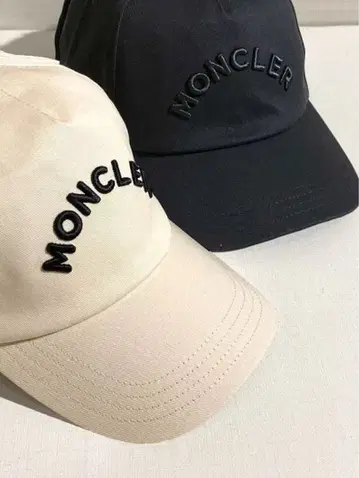 [새상품급] MONCLER 자수 로고 캡 크림 베이지