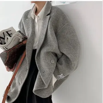 더블 브레스트 울 블렌드 코트