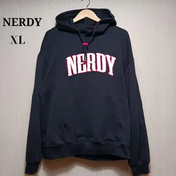 NERDY 후드티 XL 블랙 자수 로고