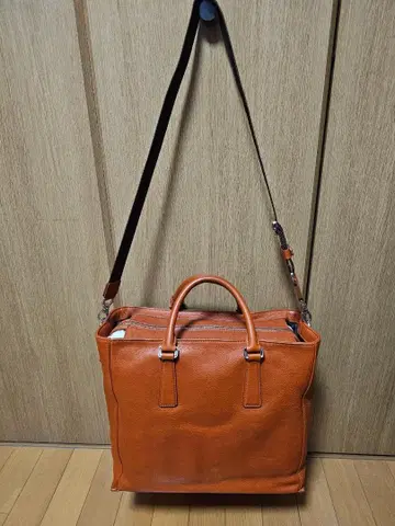 aniary 가죽 토트백 오렌지