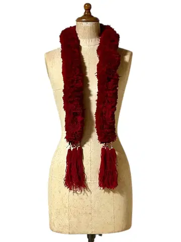 야오족 옷깃 머플러 빨간색 몽족 태국 민족 의상 탈부착 카라 액세서리 2