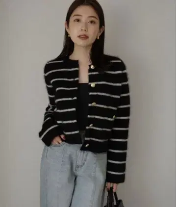 anuans 캐시미어 블렌드 노카라 니트 자켓