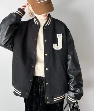 빈티지풍 멜톤 바시티 자켓