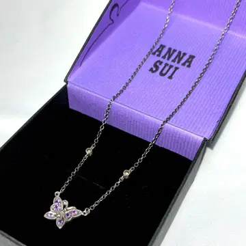 안나수이 목걸이 나비 보라색 ANNA SUI