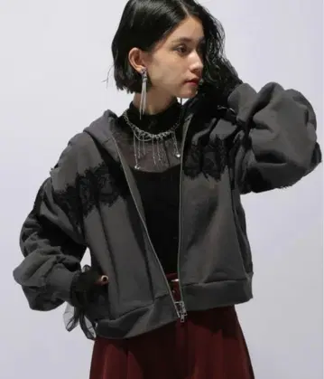 HARE 레이스 집업 후드티 [ 새상품 ] 차콜 그레이