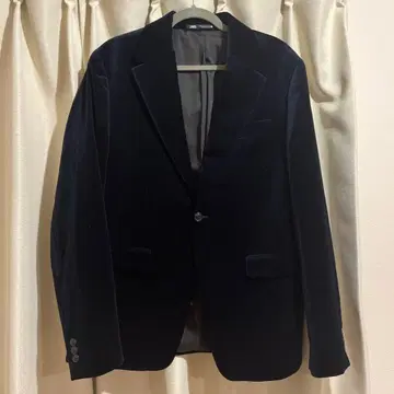 ZARA 네이비 벨벳 테일러드 자켓