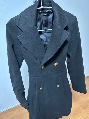 DURAS 블랙 더블 브레스트 코트