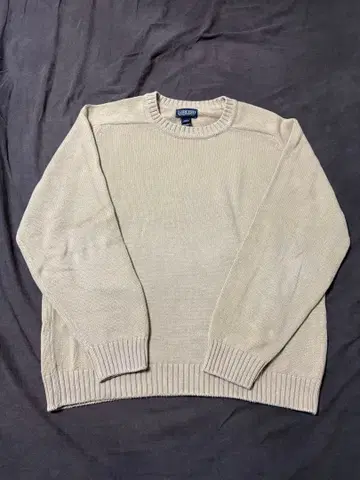 랜즈 엔드 코튼 니트 베이지