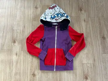 헬로키티 후드 부착 후드티 퍼플 레드 복슬복슬 산리오