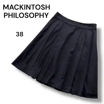 매킨토시 철학 무릎 기장 턱 스커트 블랙 38 사이즈
