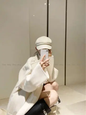 [ 새상품 ] 양모 화이트 울 헌팅 캡