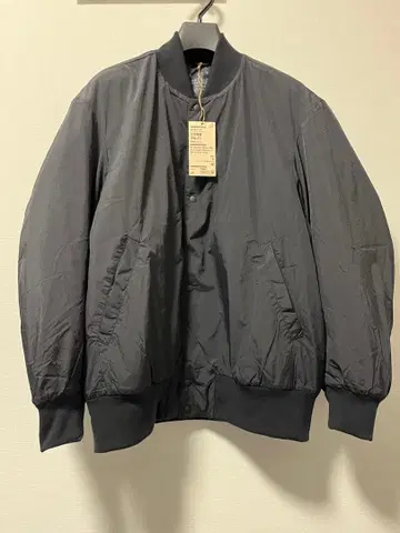 무인양품 워셔블 솜 리브 블루종 블랙 M 사이즈