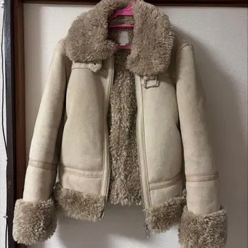 H&M 무스탕 자켓 베이지 XXS