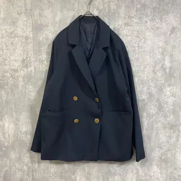 ap retro 아프레트로 더블 테일러드 자켓 골드 버튼 네이비