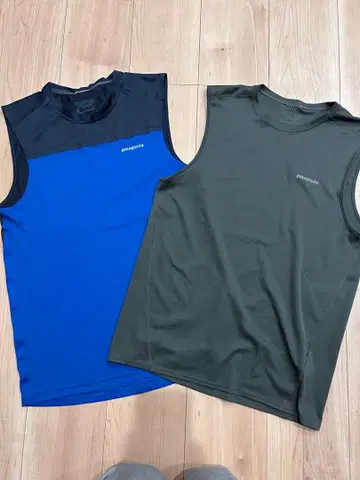 patagonia 슬리브리스 2장 세트 파랑 XS/블랙 S 탱크탑