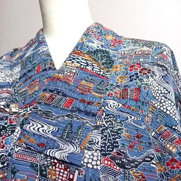 실크 유젠 코몬 기모노