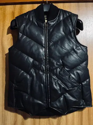 쿠시맨 다운 베스트 S 아메카지 바이커 가죽