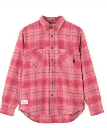 AVIREX 핑크 체크 무늬 플란넬 셔츠
