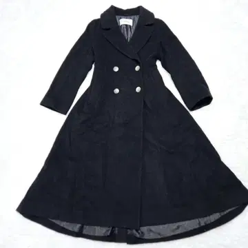 COCODEAL 울 롱 코트 블랙 여성용 A라인 블랙