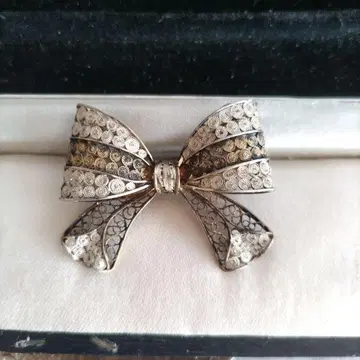 800 필리그리 리본 브로치 빈티지 SILVER