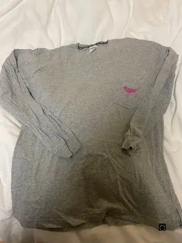 PINK 빅토리아시크릿 그레이 긴팔 T셔츠