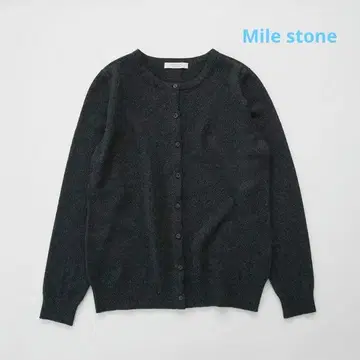 Mile stone prodical 캐시미어 100% 크루넥 가디건