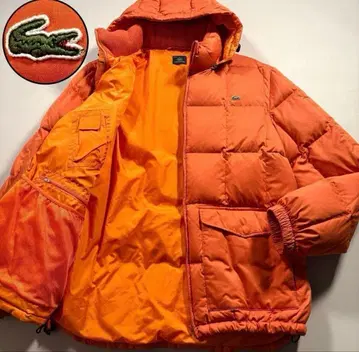 레어 라코스테 울트라 웜 다운 자켓 남성용 오렌지