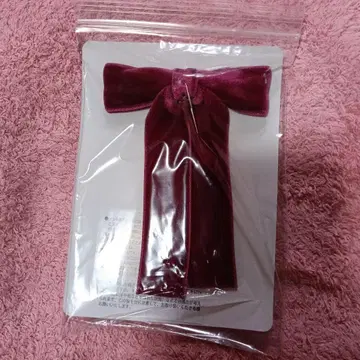 새상품 벨로아 리본 머리핀 (보르도)