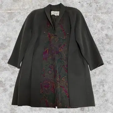 90s 절개 코트 빈티지 개성파 올 패턴 안감 그레이 독특함