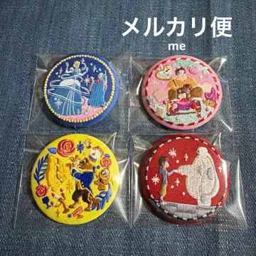 디즈니 자수 캔뱃지 4개 세트