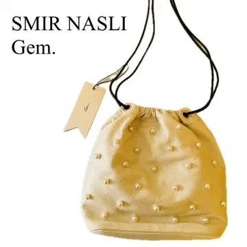 [ 미사용 새상품 ] SMIR NASLI 펄 소가죽 숄더백 복조리 화이트