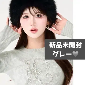 미개봉 새상품 다리치 darich DR 비쥬 플라워 리브 니트탑