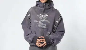 아이렛 디테일 지퍼 후디 아클레트