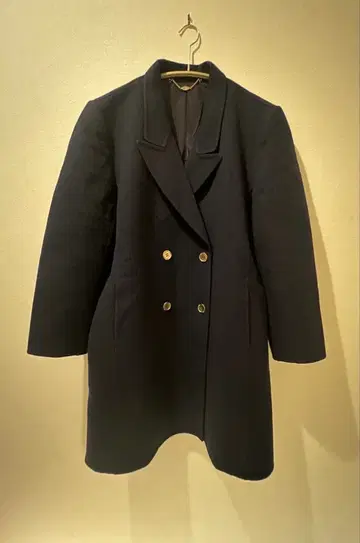 Agnona 아뇨나 더블 브레스트 코트 L 사이즈 네이비 골드 버튼