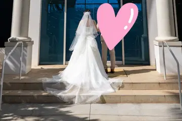 새상품급 웨딩 베일, 그로브 포함 결혼식 브라이덜 베일다운 이층식