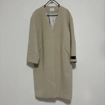 MANTECO제 울 노카라 체스터 코트 라이트 베이지