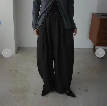 시마무라 mako 벌룬 실루엣 팬츠 중간 블랙 블랙 M