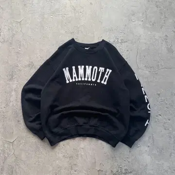 USA 구제 의류 MAMMOTH 암 프린트 맨투맨 트레이닝복 블랙