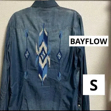 BAYFLOW 베이플로우 데님 셔츠 오르테가 무늬 오르테가 자수 S
