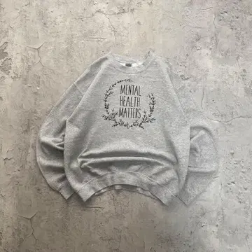 길단 USA 구제 의류 영문 프린트 맨투맨 트레이닝복 그레이