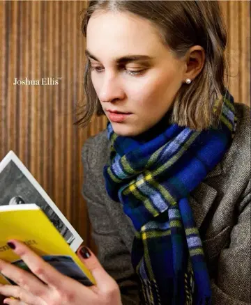 조슈아 에리스 / 캐시미어 머플러 / 블루 / 체크