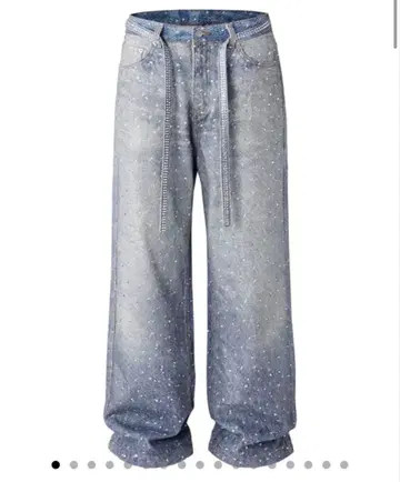 RHINESTONES DENIM PANTS 라이트 스톤 데님 남성용