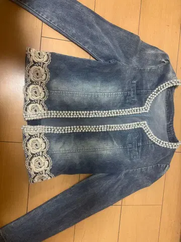 레이스 달린 데님 자켓