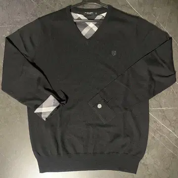 BLACK LABEL V넥 니트 스웨터 M 블랙