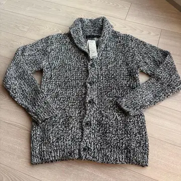 [택 포함 새상품] FUGA (푸가) 가디건 믹스 편직 숄카라 니트