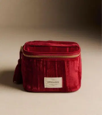 SEZANE 벨벳 레드 파우치