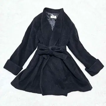 ATELIER SAB 알파카 혼방 롱 코트 블랙 오버 사이즈 겨울